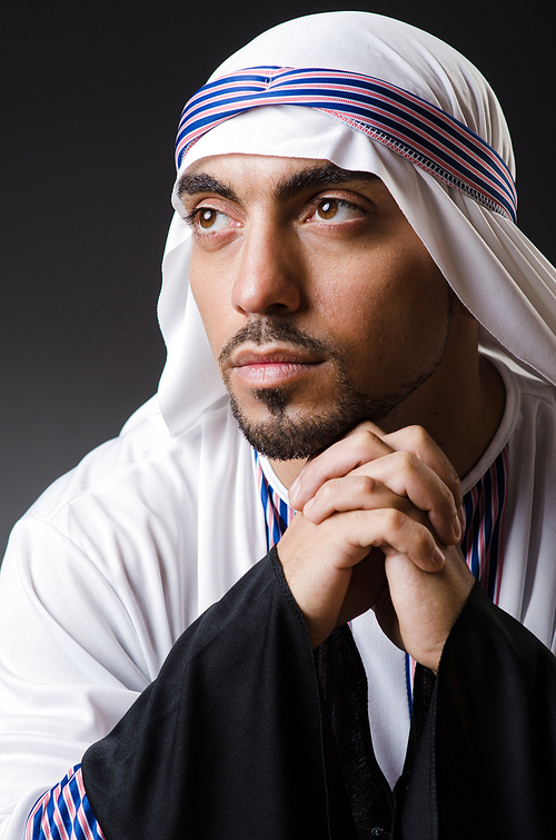 Arab man in deep thinking mode