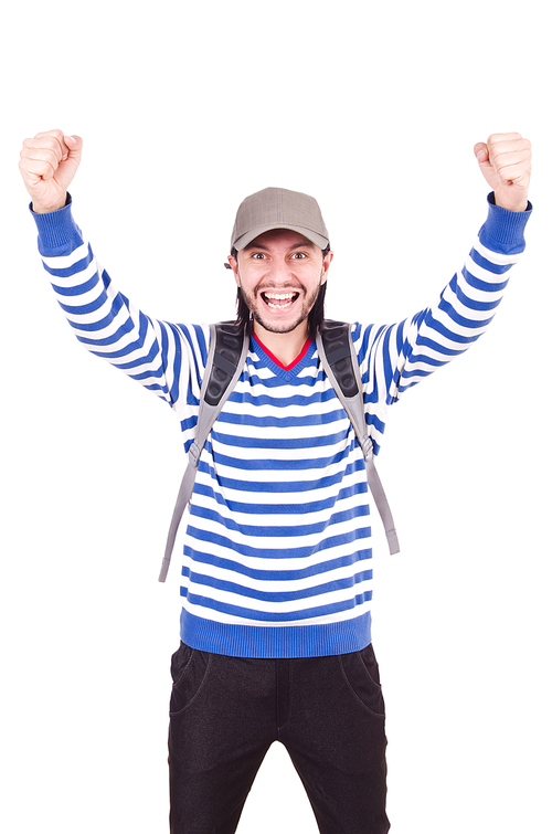 Young student isolated on the white background