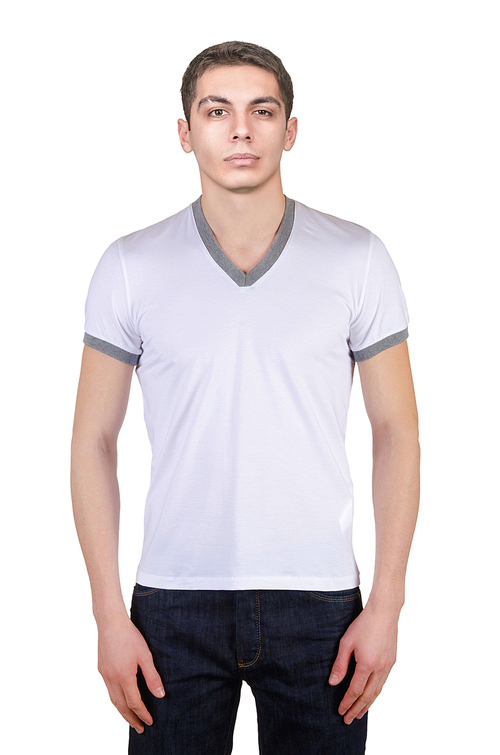 Male t-shirt isolated on the white background