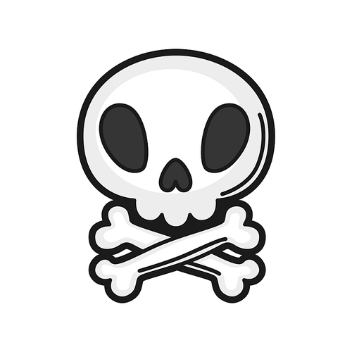 Illustration of skull. Icon on white background.