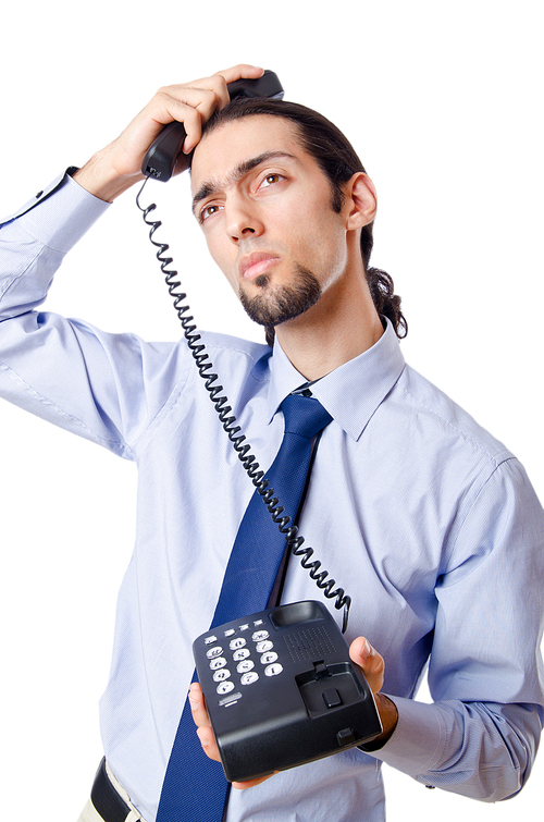 Angry businessman on the phone