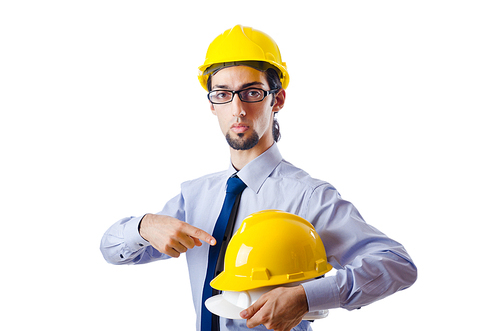 Construction safety concept with builder