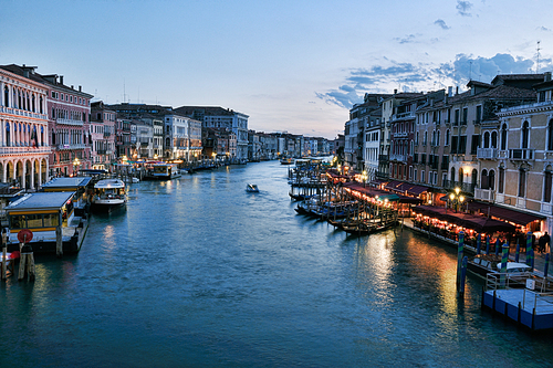 venice, beautiful romantic italian city on sea with great canal and gondolas