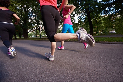 people group jogging, runners team on morning  training