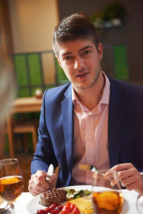 business people meeting in modern restaurant, romantic couple having dinner and take drink after work