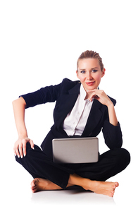 Woman businesswoman working on laptop