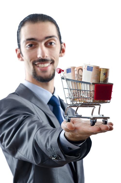 Shopping cart full of money