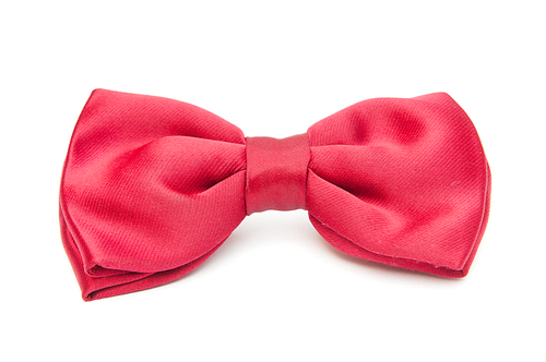 Red bow tie isolated on the white