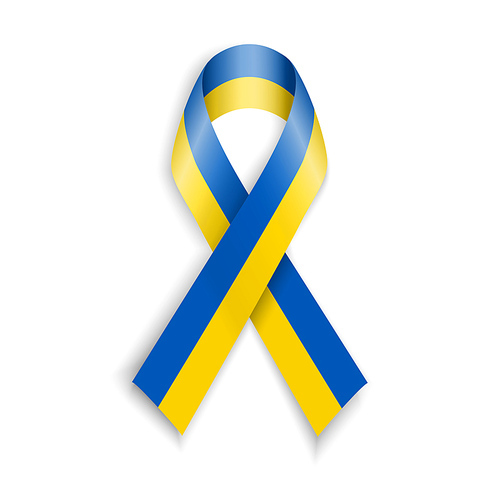 Yellow blue colors of the national flag of Ukraine. Support or patriotic ukranian ribbon