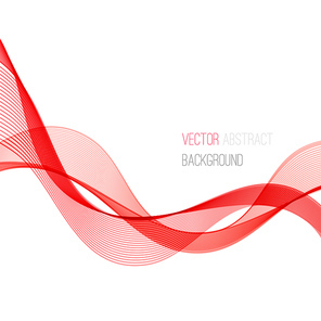 Red Smooth wave stream line abstract header layout. Vector illustration
