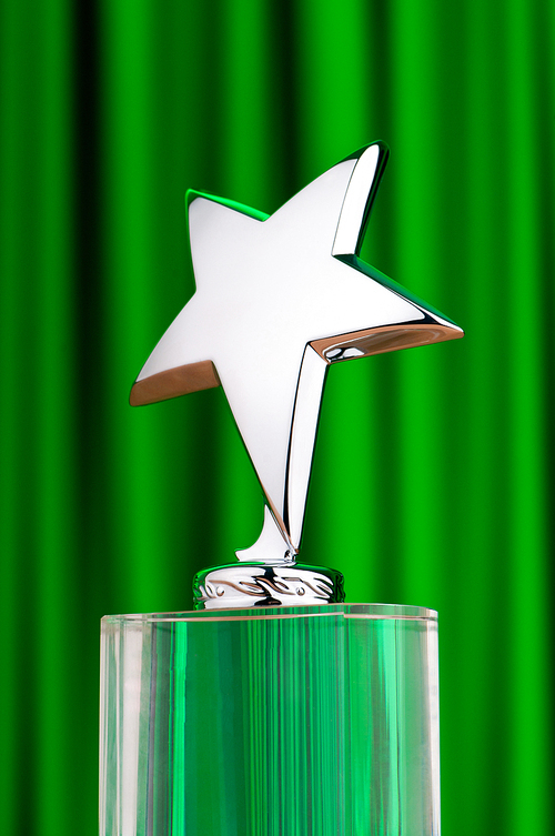 Star award against curtain background