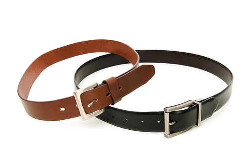 Leather belt isolated on the white background