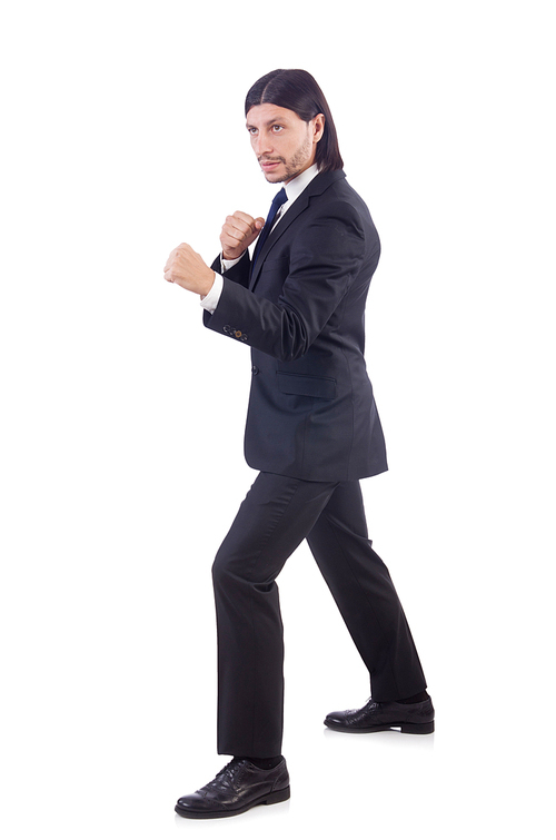 Young businessman isolated on the white background