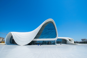 BAKU- MAY 03: Heydar Aliyev Center on May 3, 2014 in Baku, Azerbaijan. Heydar Aliyev Center won the Design Museum's Designs of the Year Award in 2014