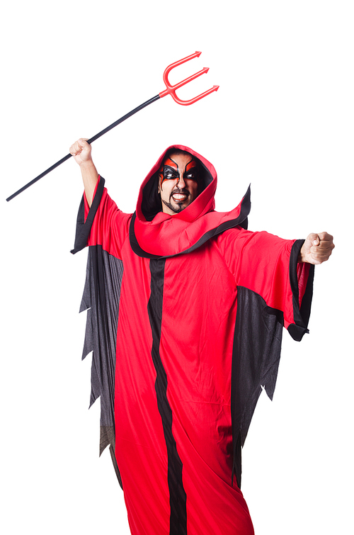 Man devil in red costume