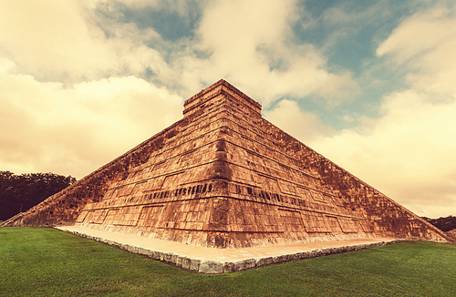 Kukulkan Pyramid in Chichen Itza Site, Mexico