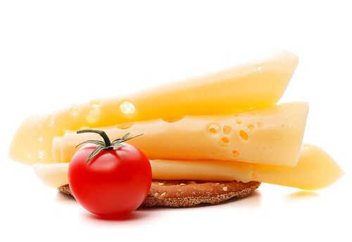 Cheese sandwich isolated on white cutout