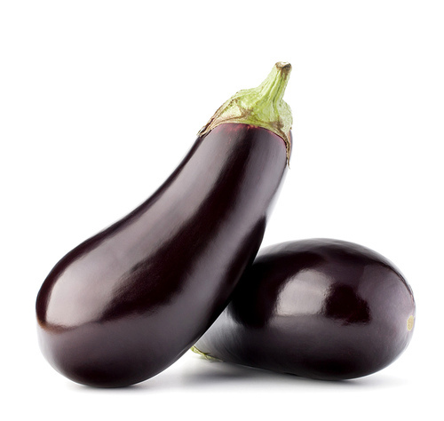 Eggplant or aubergine vegetable isolated on white cutout