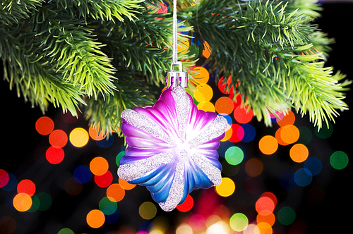 Christmas decoration on the fir tree