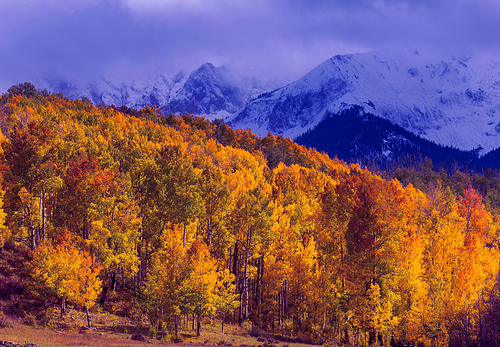 Late Autumn season in mountains