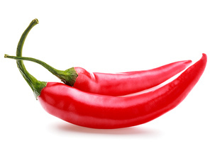 red chili or chilli cayenne pepper isolated on white  background cutout