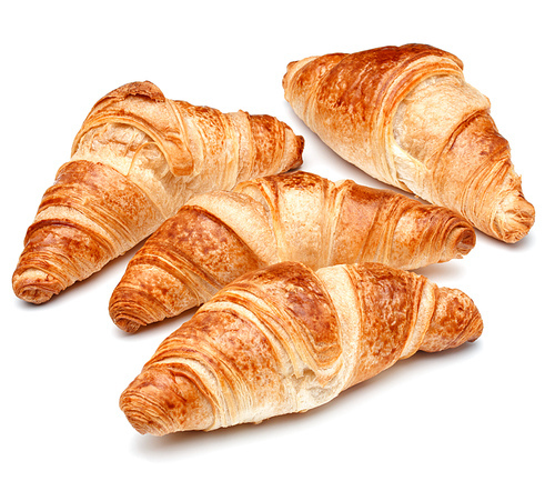 Croissant or  crescent roll isolated on white cutout