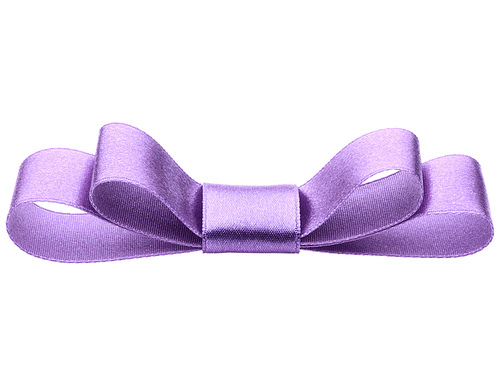 Festive lilac gift  bow isolated on white cutout