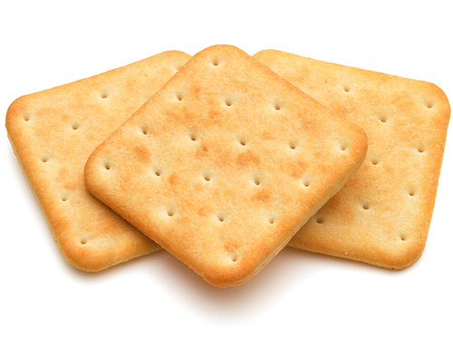 Dry cracker cookies isolated on white cutout