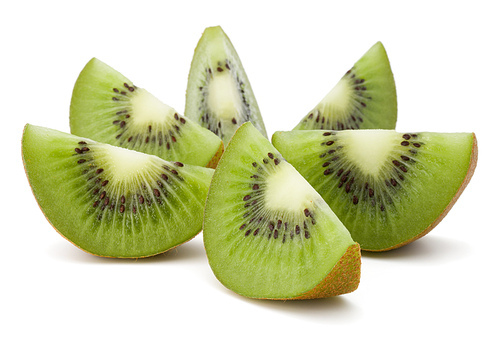 sliced Kiwi fruit isolated on white cutout