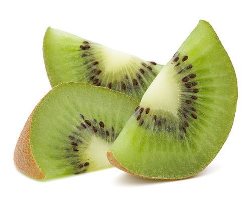 sliced Kiwi fruit isolated on white cutout