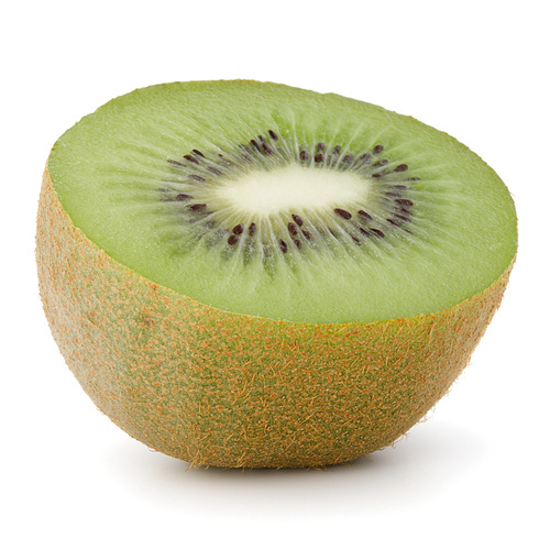 Sliced Kiwi fruit half  isolated on white cutout