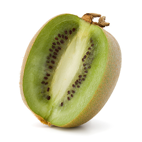 Sliced Kiwi fruit isolated on white cutout