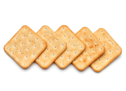 Dry cracker cookies isolated on white cutout