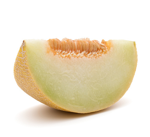 melon slice isolated on white cutout