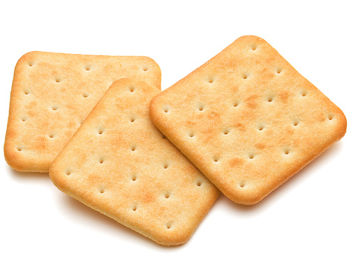 Dry cracker cookies isolated on white cutout