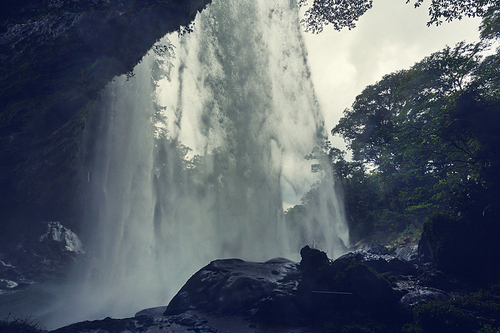 Waterfall in jungle, Mexico