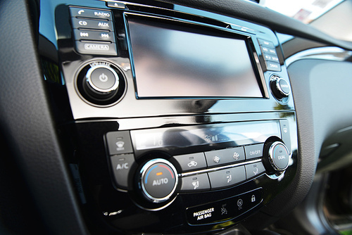control panel of audio player and other devices of  car