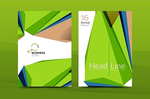 A4 front page business identity for annual report, Corporate brochure leaflet and abstract geometric background with headline