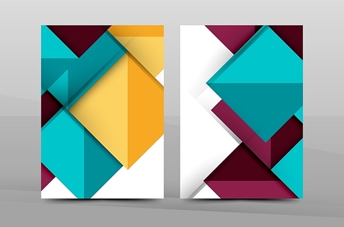 Colorful geometric A4 business  template. Brochure or annual report cover, vector business flyer layout, geometric abstract poster, identity illustration