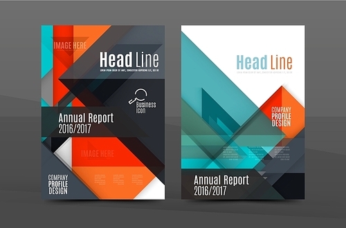 Colorful geometric A4 business  template. Brochure or annual report cover, vector business flyer layout, geometric abstract poster, identity illustration