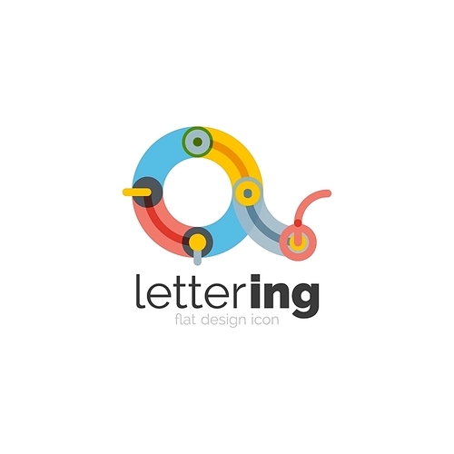 Linear business logo letter. Alphabet initial letters company name concept. Flat thin line segments connected to each other.