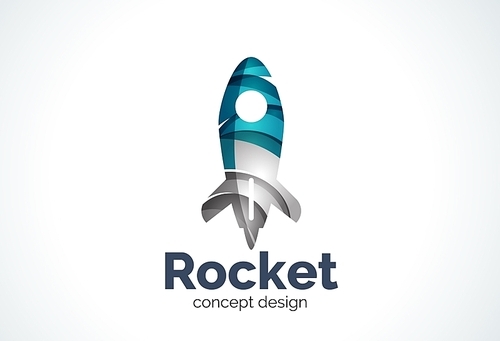 Rocket logo, abstract elegant business icon