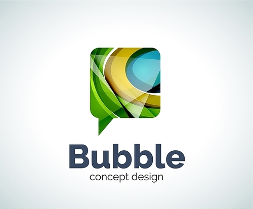 Bubble logo template created with abstract geometric overlapping elements