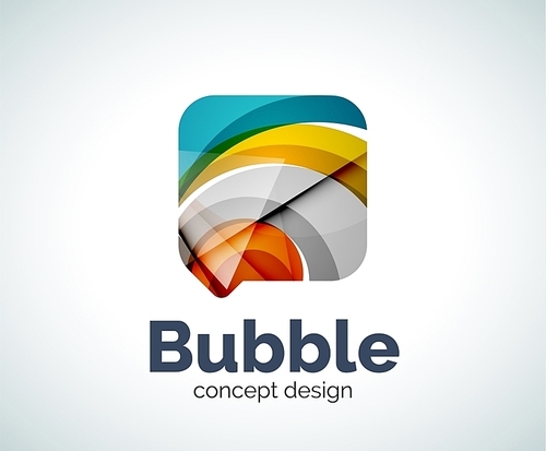 Bubble logo template created with abstract geometric overlapping elements