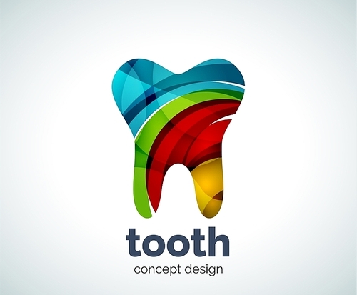 Vector tooth logo template, abstract business icon