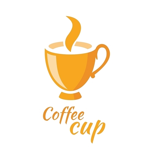 Coffee cup logo design flat isolated. Coffee and cup, logo and cafe logo, coffee cup, coffee icon, coffee shop, espresso and cafe logo, drink cappuccino, restaurant logo, coffee cup illustration