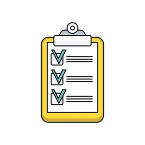Tablet list design icon flat. Checklist tablet, business note check list, task check list paper, reminder organizer information check list, report and mark vector illustration