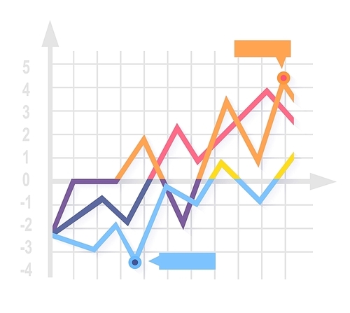 Financial growth coin stock market. Successful graph of profit growth and cash investments in startups. Metaphor of the plants sprout in the column of gold coins. Invest progress vector illustration