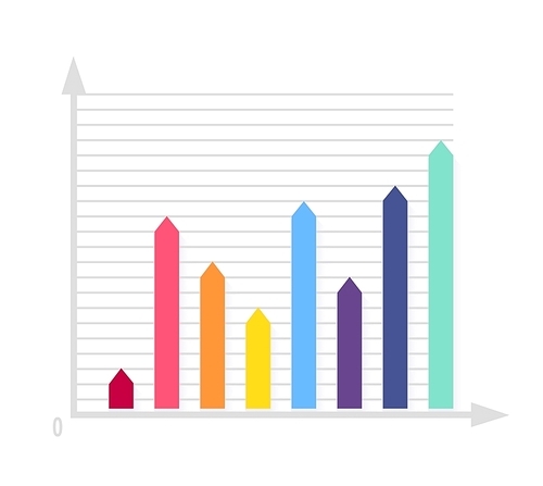 Financial growth coin stock market. Successful graph of profit growth and cash investments in startups. Metaphor of the plants sprout in the column of gold coins. Invest progress vector illustration