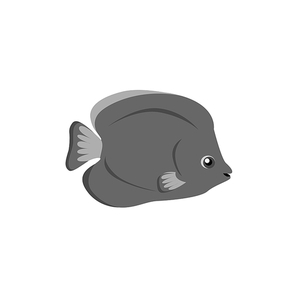 chaetodon larvatus ocean fish icon. beautifully painted fish living in ocean or sea with tail and fin. creating living under water with a black color isolated on white . vector illustration